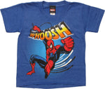 Spiderman Whoosh Swinging Blue Juvenile T-Shirt