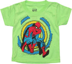 Spiderman Zig Zag Behind Green Toddler T Shirt