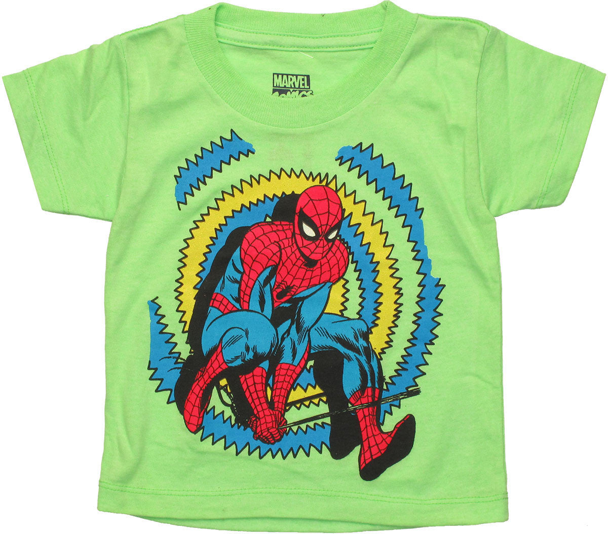 Spiderman Zig Zag Behind Green Toddler T Shirt