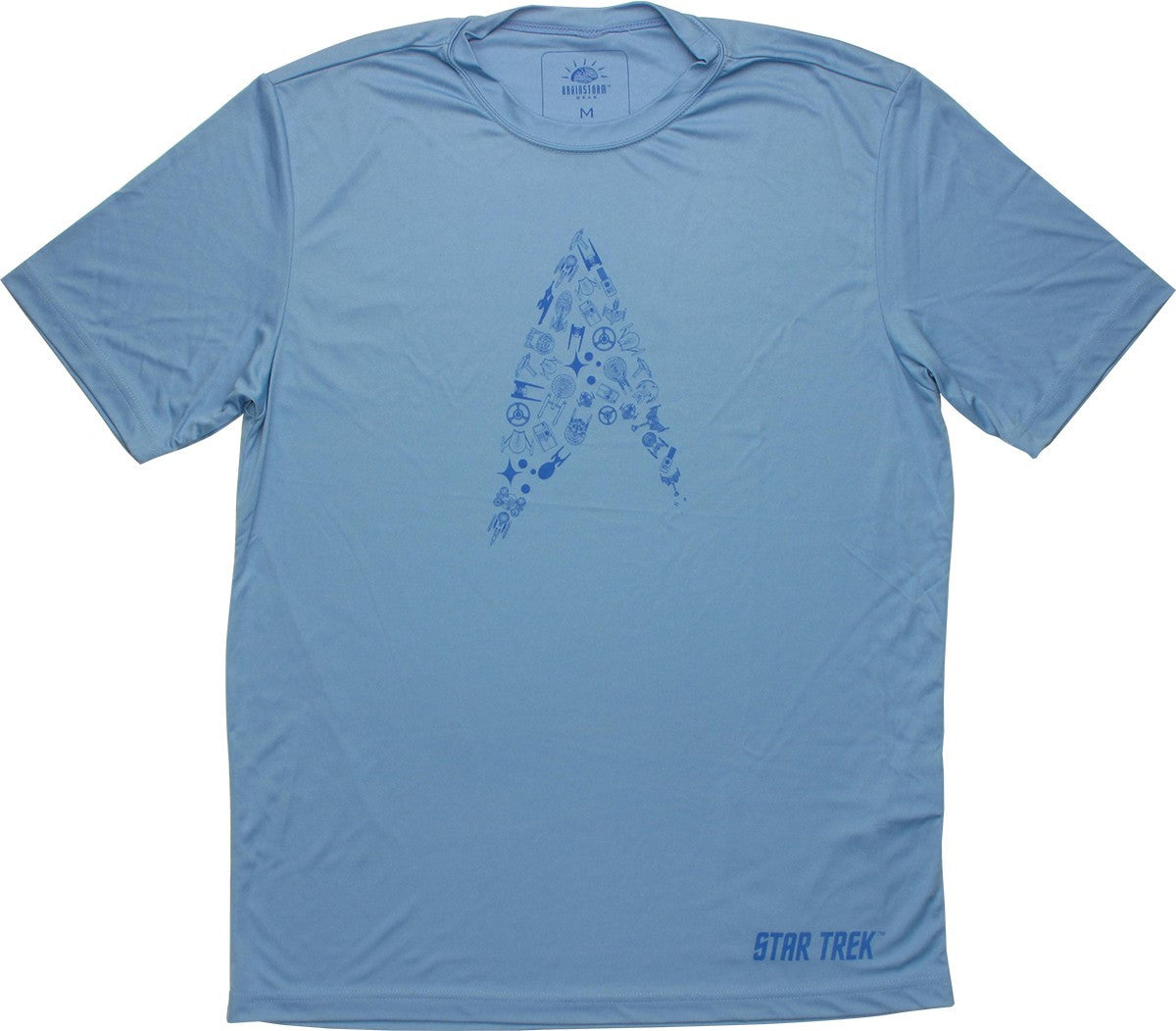 Star Trek Collage Blue Running T Shirt Sheer