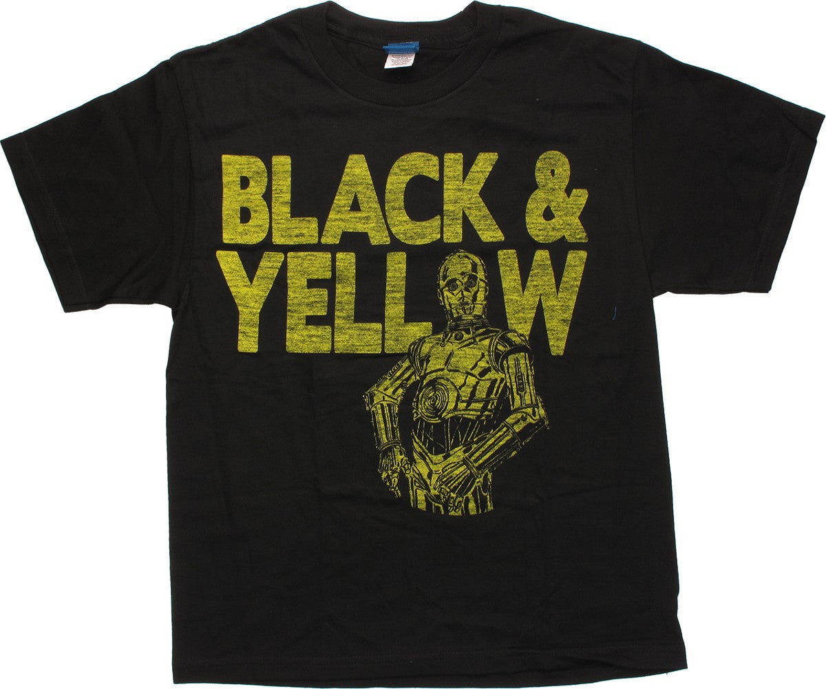 Star Wars C-3PO Black and Yellow Youth T-Shirt