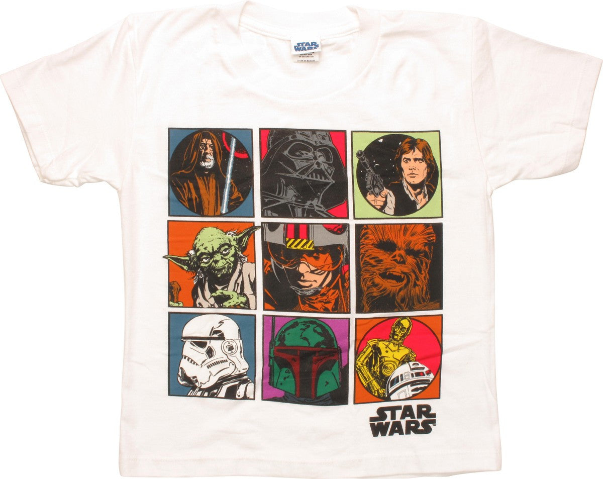 Star Wars Cast Squares Juvenile T-Shirt