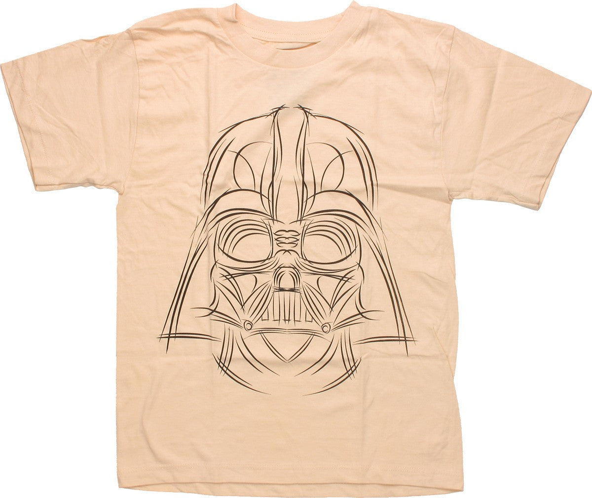 Star Wars Darth Sketch Beige Youth T Shirt