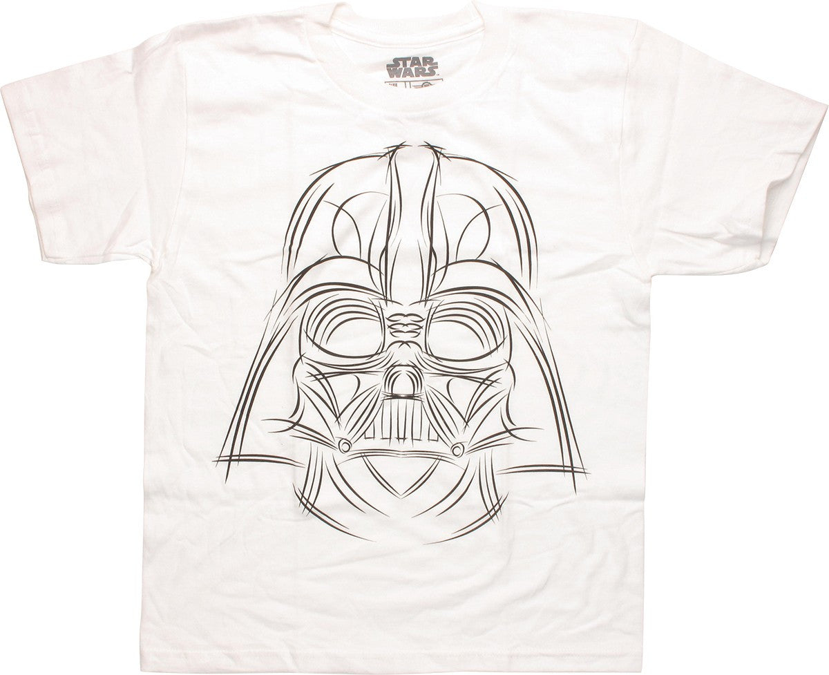 Star Wars Darth Sketch White Youth T Shirt