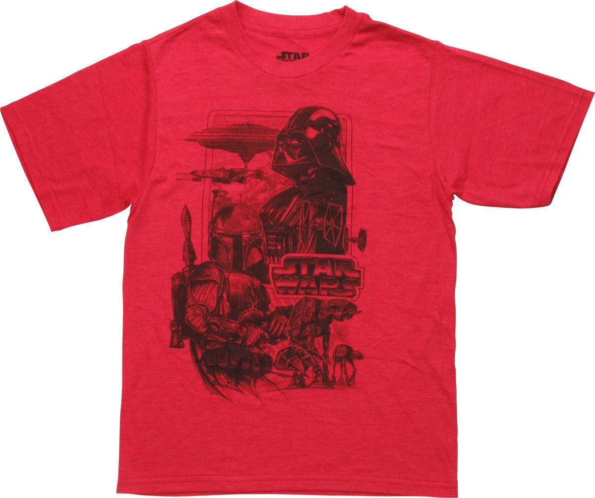 Star Wars ESB Villains Scenes Youth T-Shirt