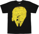 Star Wars Falcon Word Border T Shirt