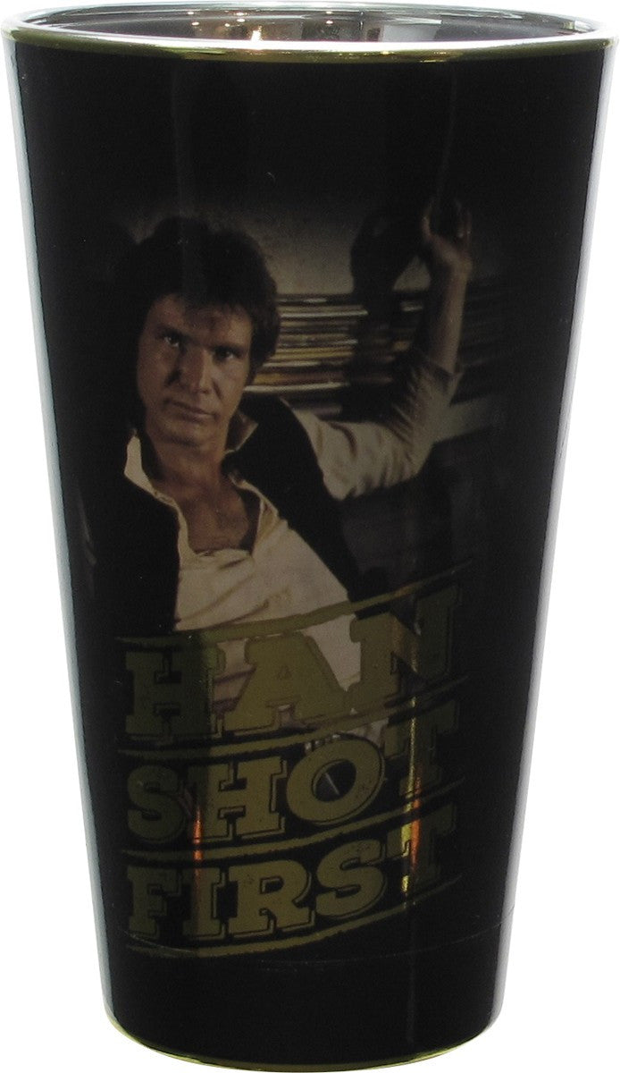 Star Wars Han Shot First Foiled Pint Glass