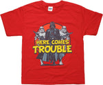 Star Wars Here Comes Trouble Youth T Shirt