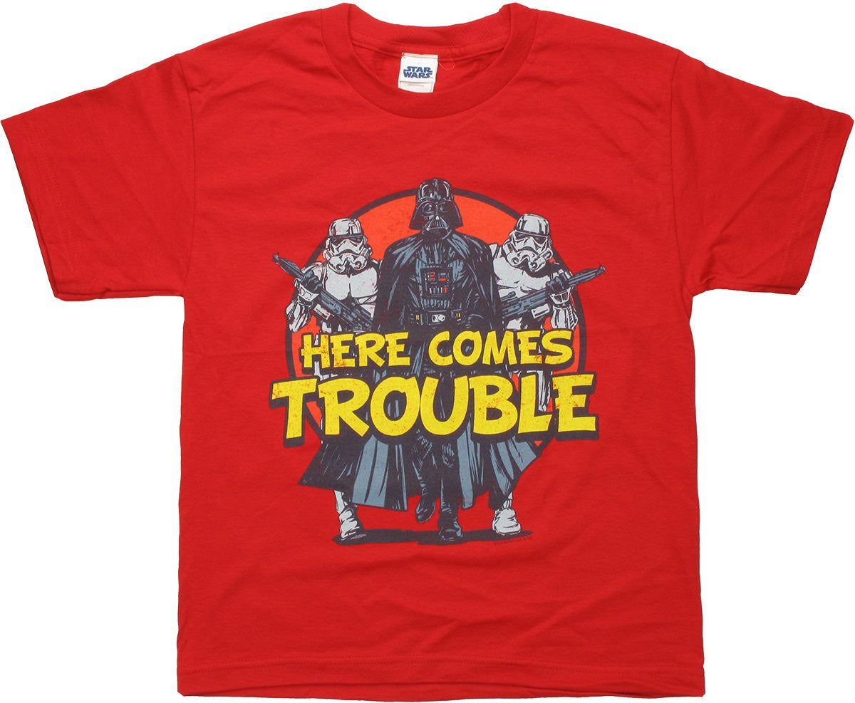 Star Wars Here Comes Trouble Youth T Shirt