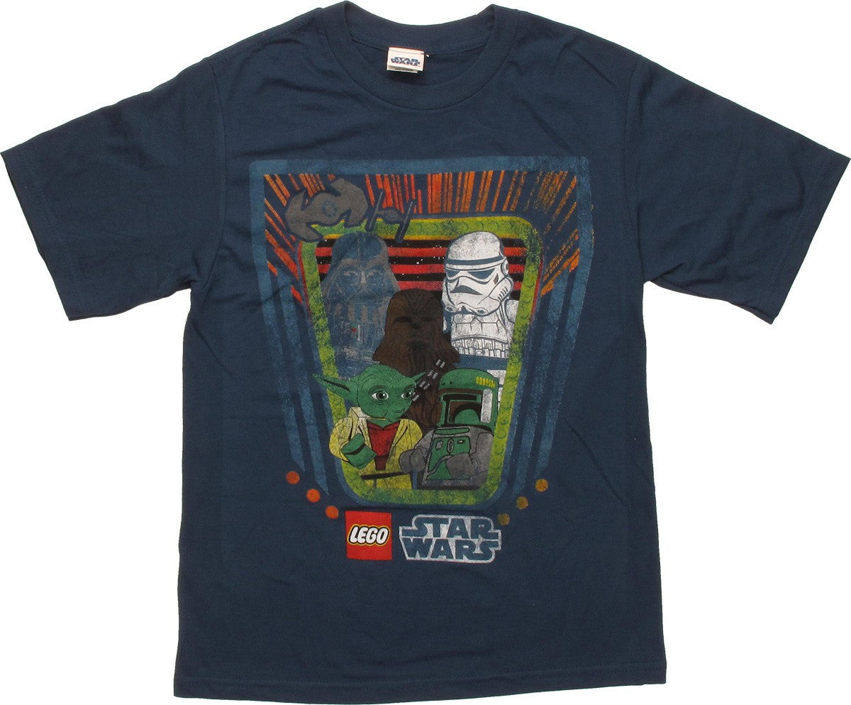 Star Wars Lego ESB Characters Navy Youth T-Shirt