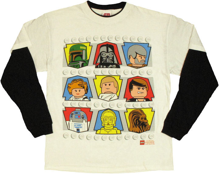 Star Wars Lego Heads Long Sleeve Youth T Shirt
