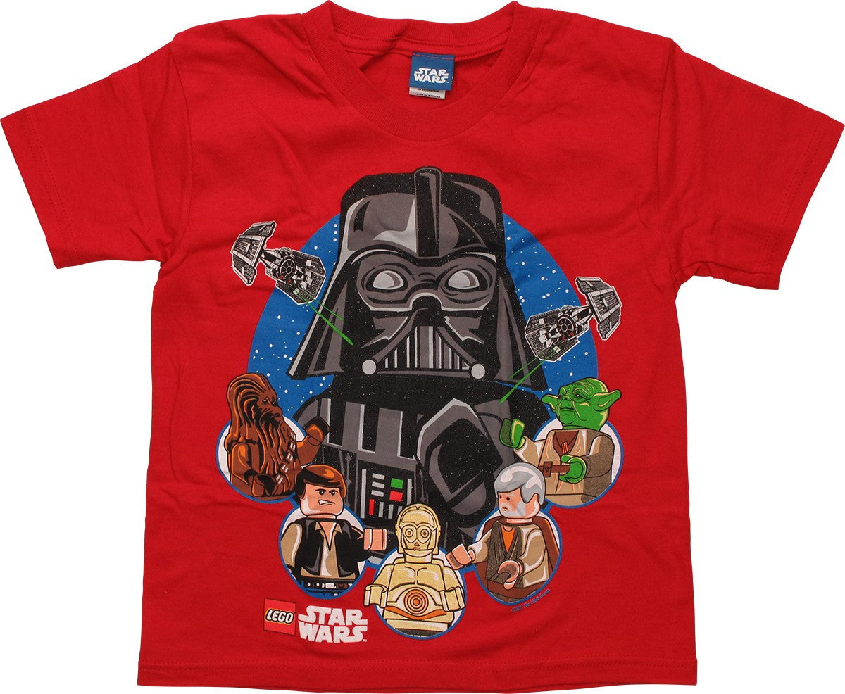 Star Wars Lego Vader Over Heroes Juvenile T-Shirt