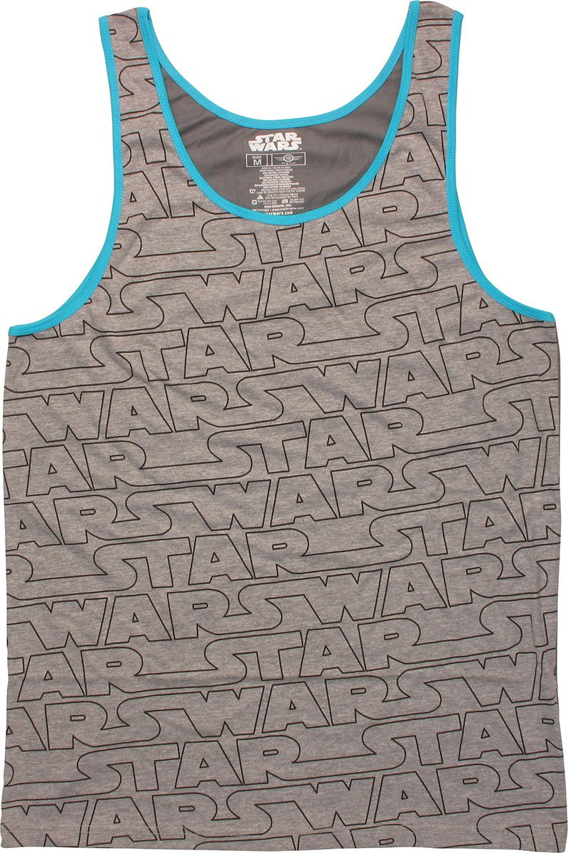 Star Wars Name All Over Gray Tank Top