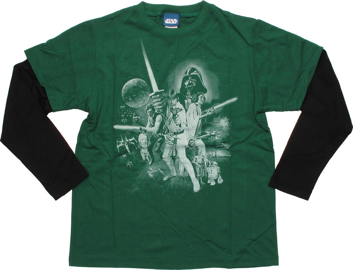 Star Wars New Hope Movie Poster LS Youth T-Shirt