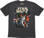Star Wars New Hope Vintage Heathered Navy T Shirt Sheer