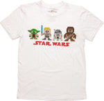 Star Wars Pixel Line Up White Youth T-Shirt