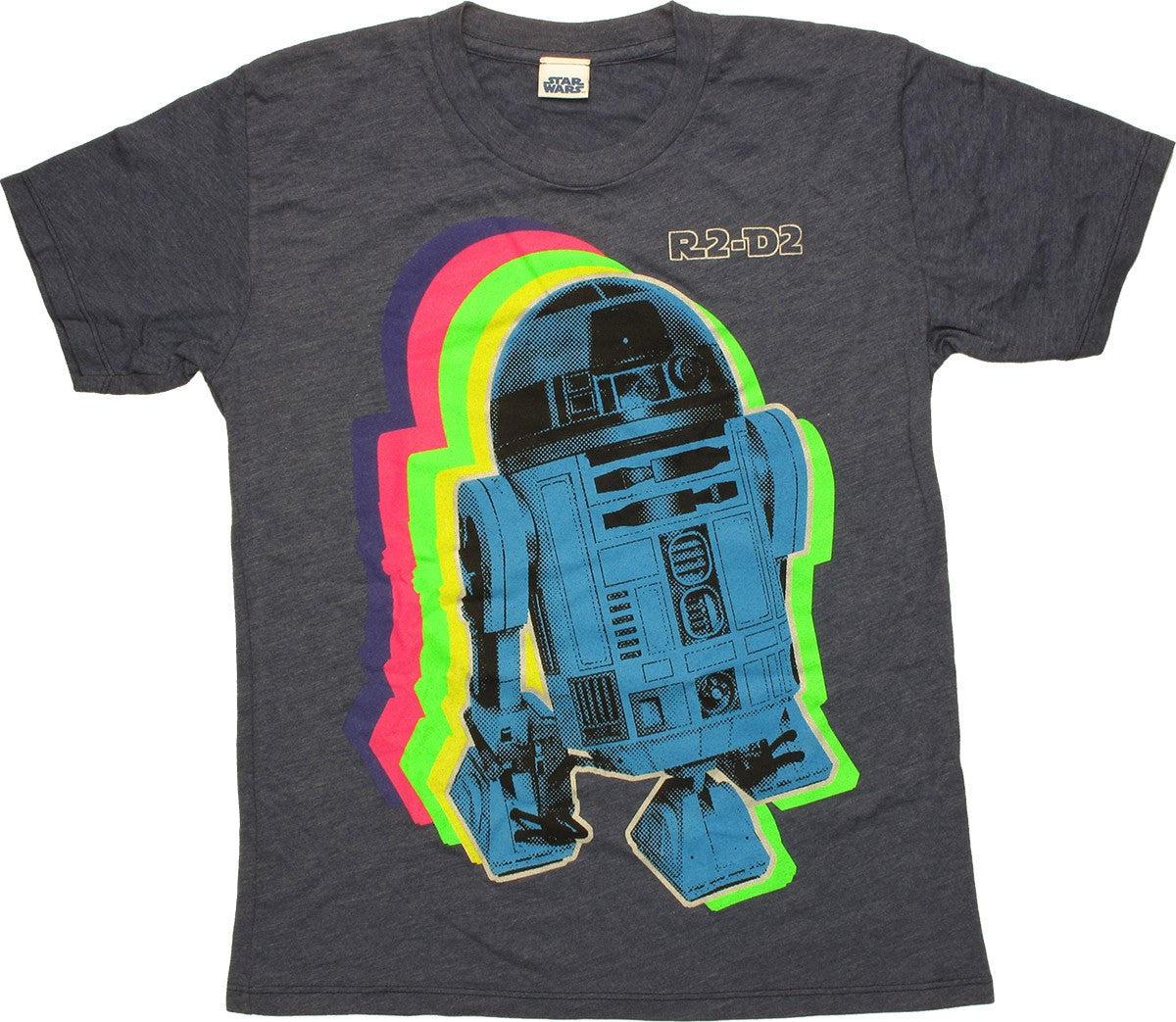 Star Wars R2 D2 Neon Framed Heather Youth T-Shirt