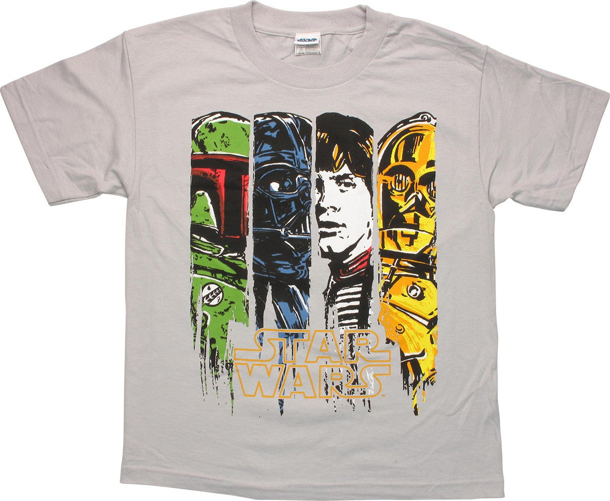 Star Wars Toon Panels Youth T Shirt