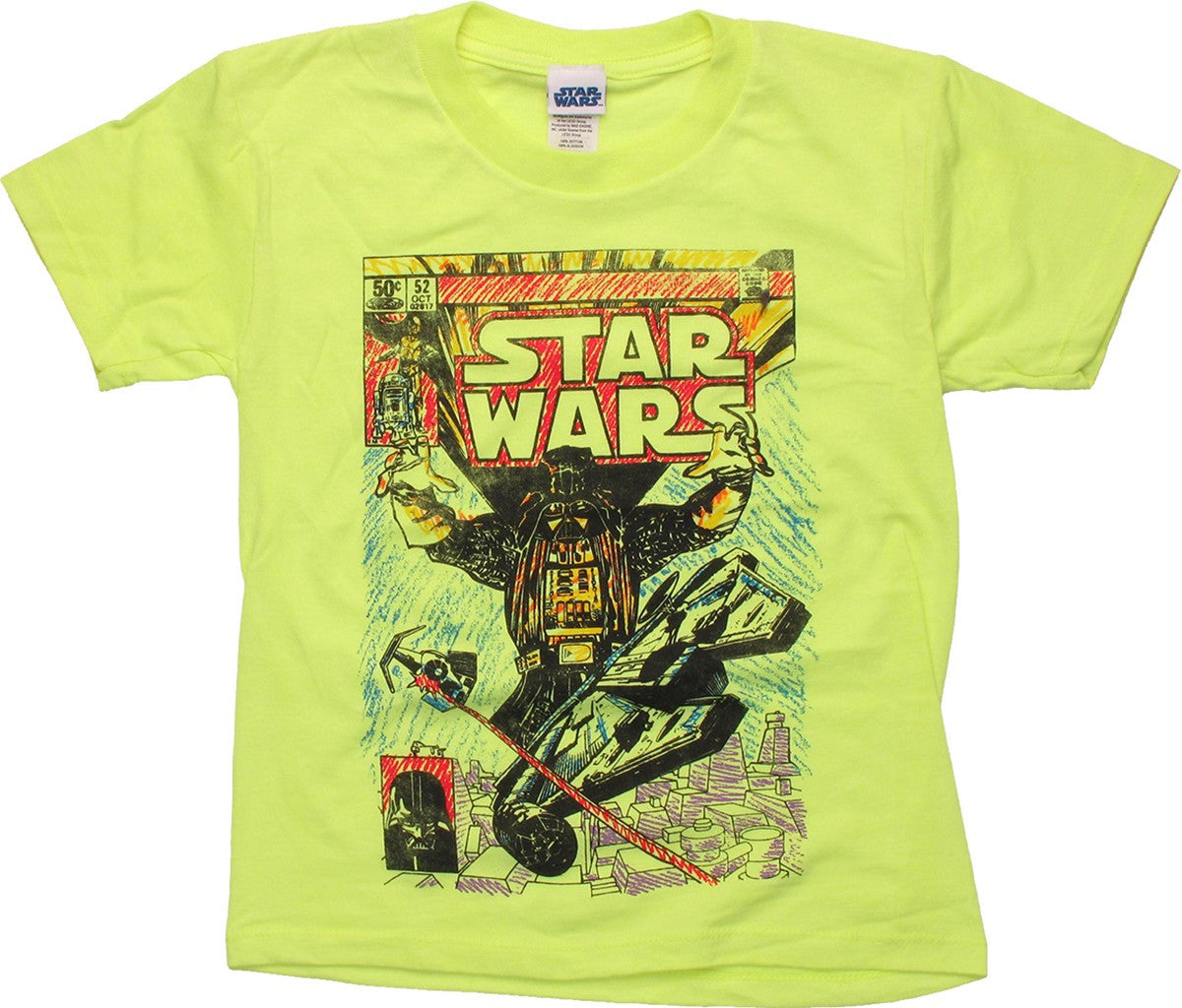 Star Wars Vader Cover Crayon Juvenile T Shirt