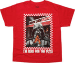 Star Wars Vader Here for the Pizza Youth T-Shirt