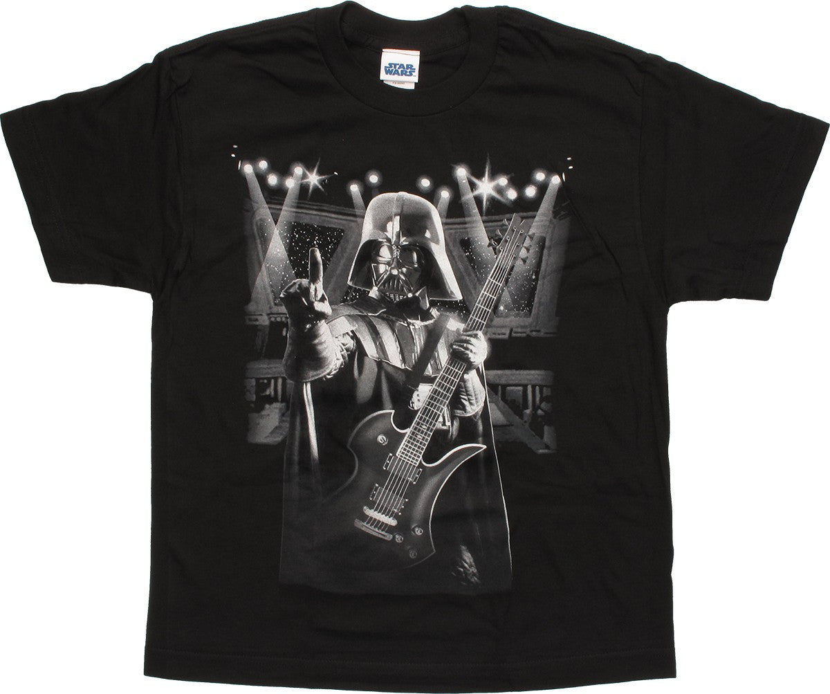 Star Wars Vader Playing Guitar Black Youth T-Shirt