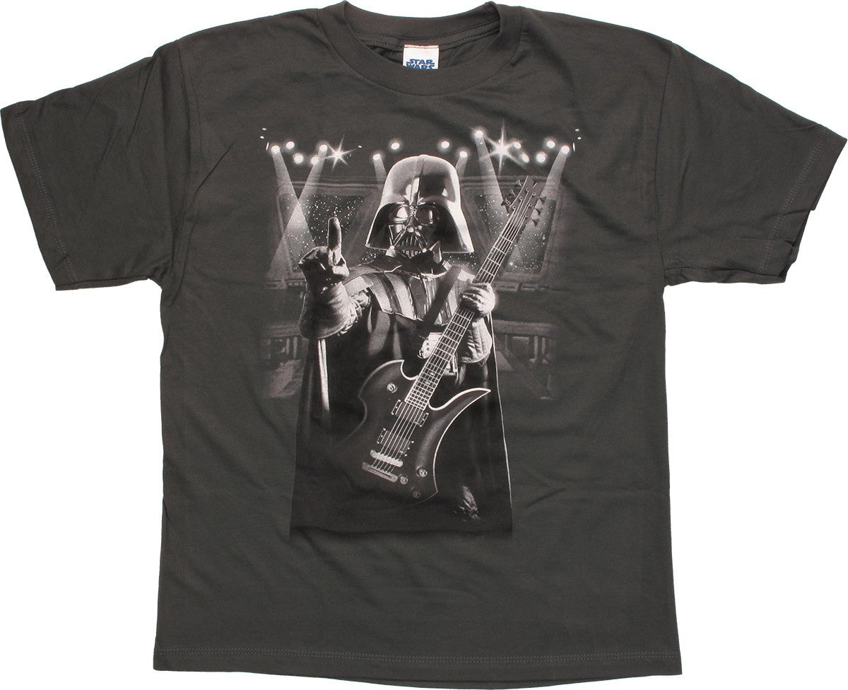 Star Wars Vader Playing Guitar Charcoal Youth T-Shirt