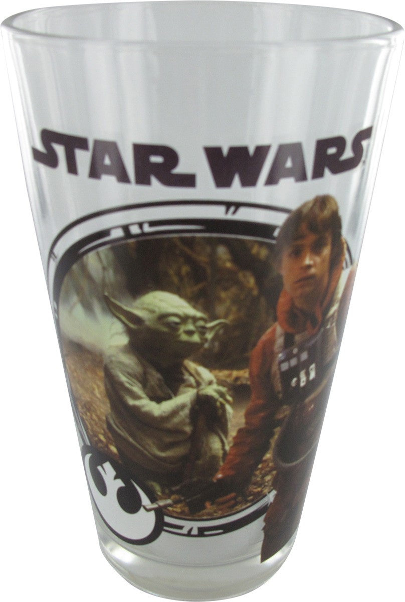 Star Wars Yoda and Luke Pint Glass