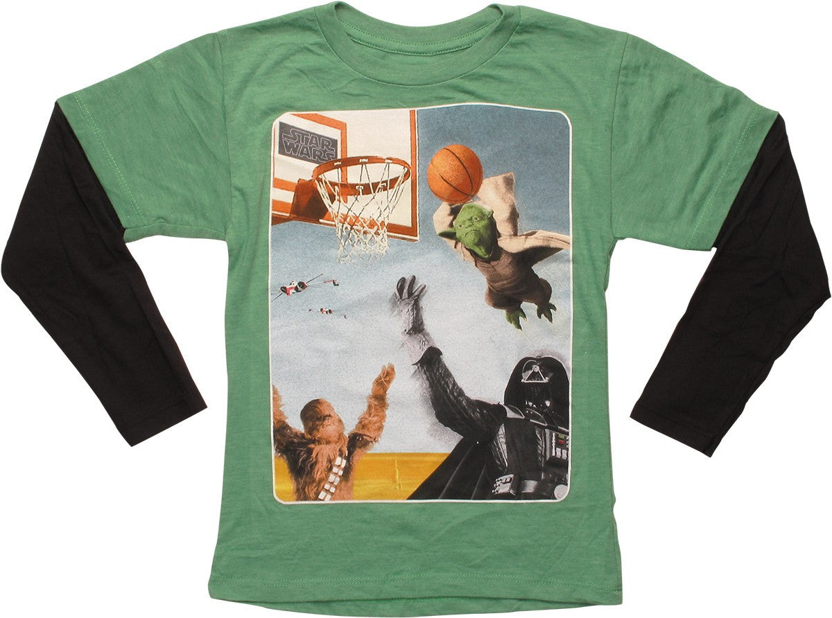 Star Wars Yoda Slam Dunk LS Juvenile T-Shirt