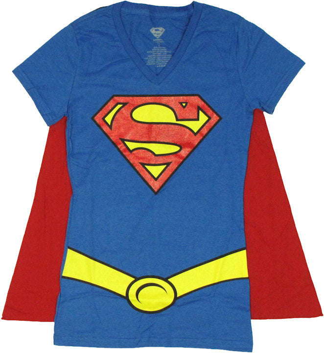Supergirl Glitter Logo Cape Baby Tee
