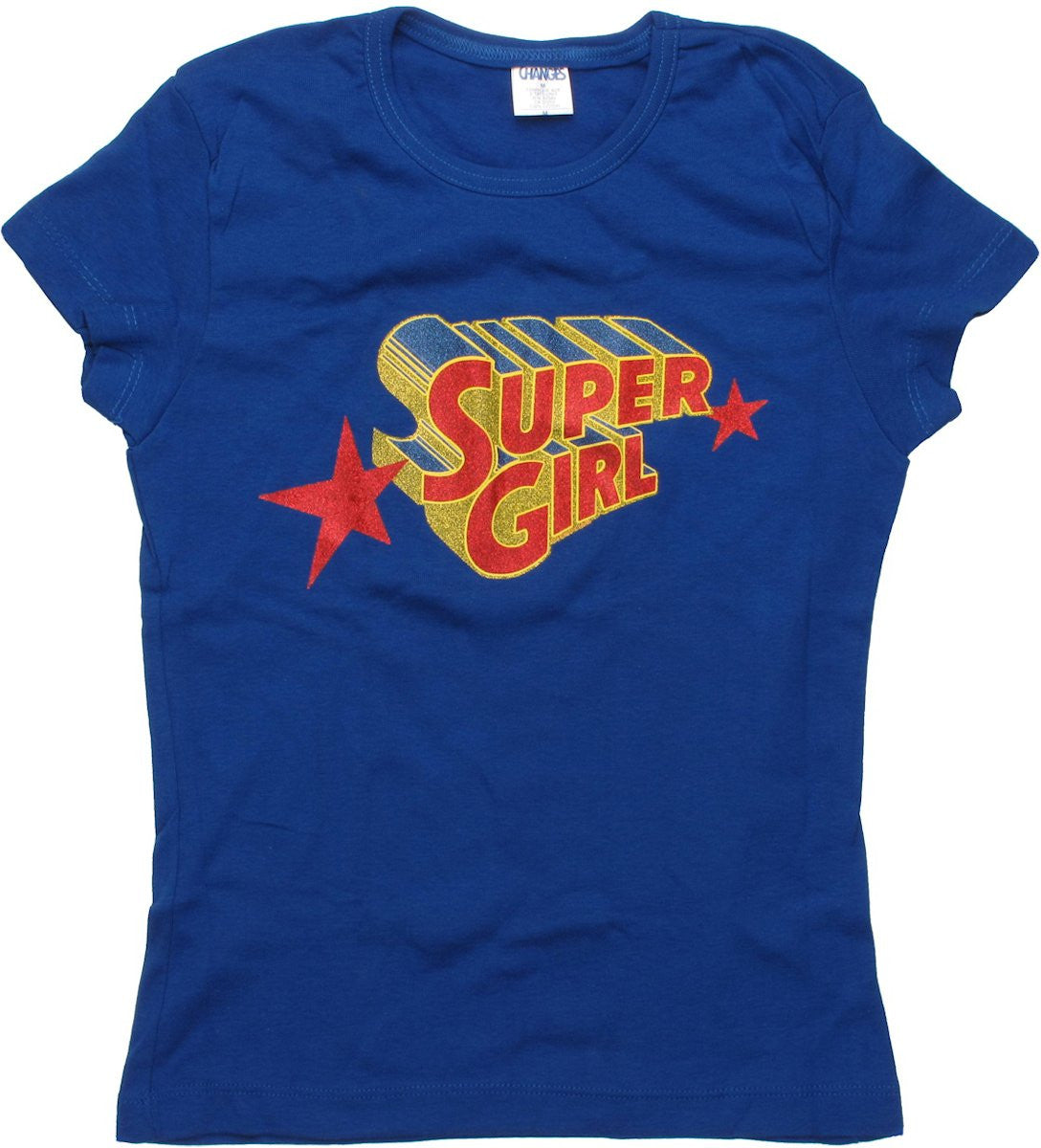 Supergirl Stacked Name Glitter Baby Tee