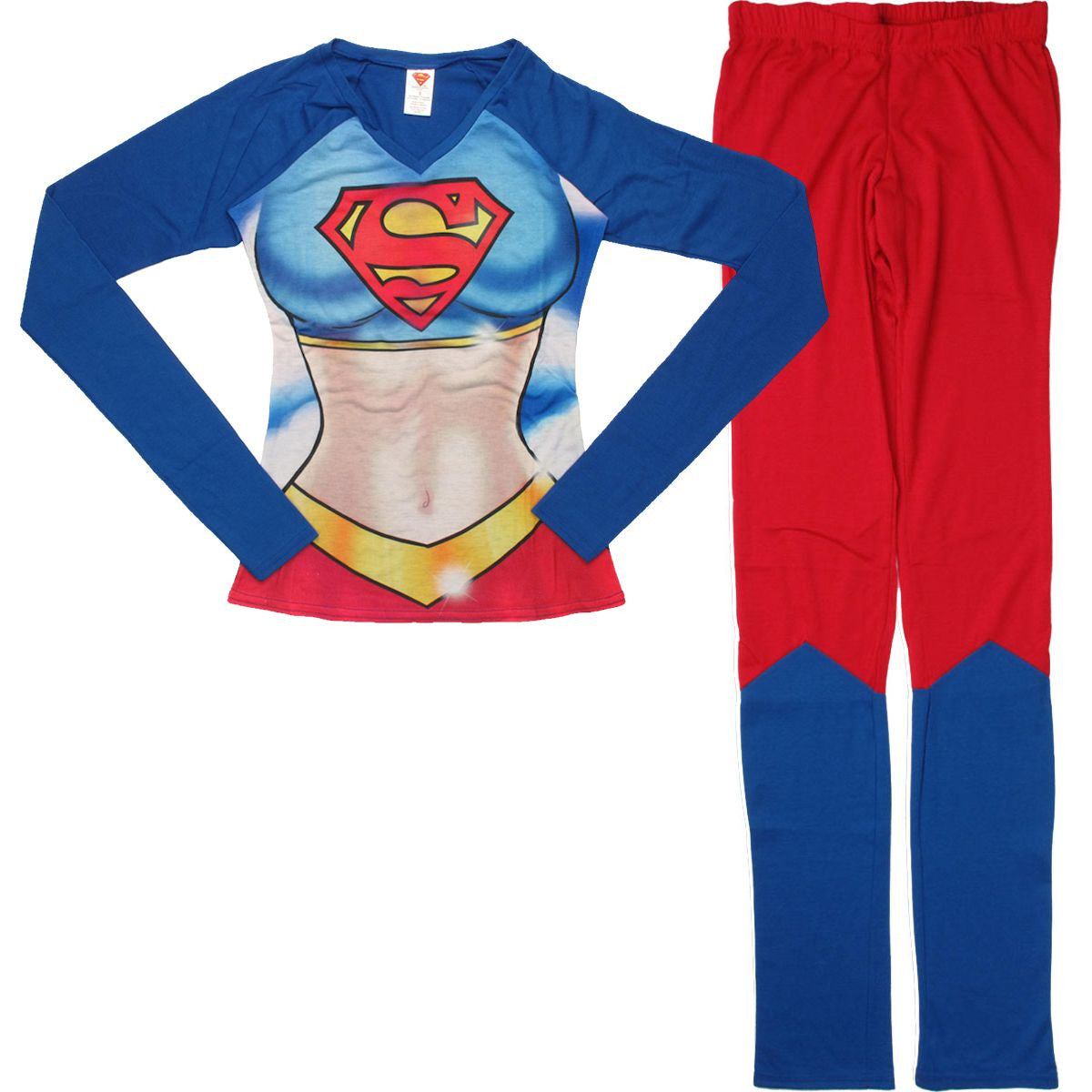 Supergirl Suit Long Sleeve Junior Pajama Set