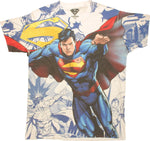 Superman Action Collage Sublimated T Shirt Sheer