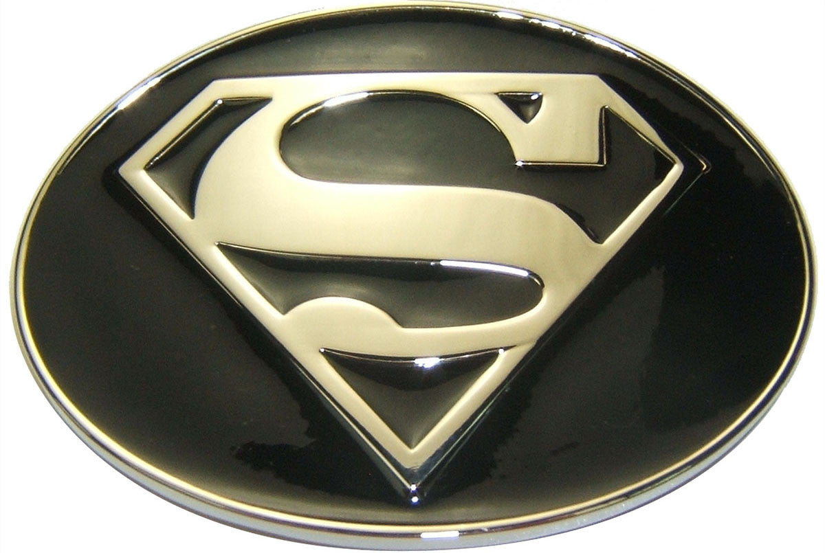 Superman Chrome Shield Oval Belt Buckle