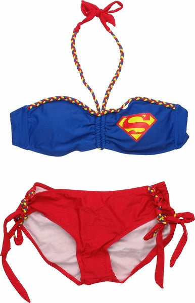 Superman Color Braid Bandeau Bikini Swimsuit