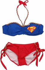 Superman Color Braid Bandeau Bikini Swimsuit