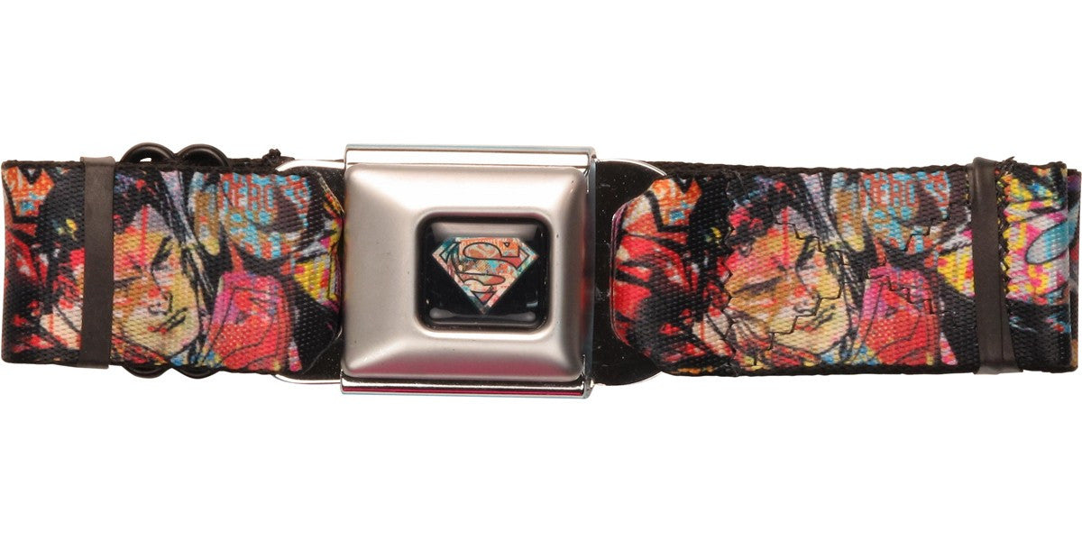 Superman Comic Art Collage Seatbelt Belt