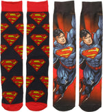 Superman Dye and Knit 2 Pack Crew Socks Set