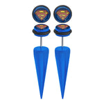 Superman Faux Taper Earrings