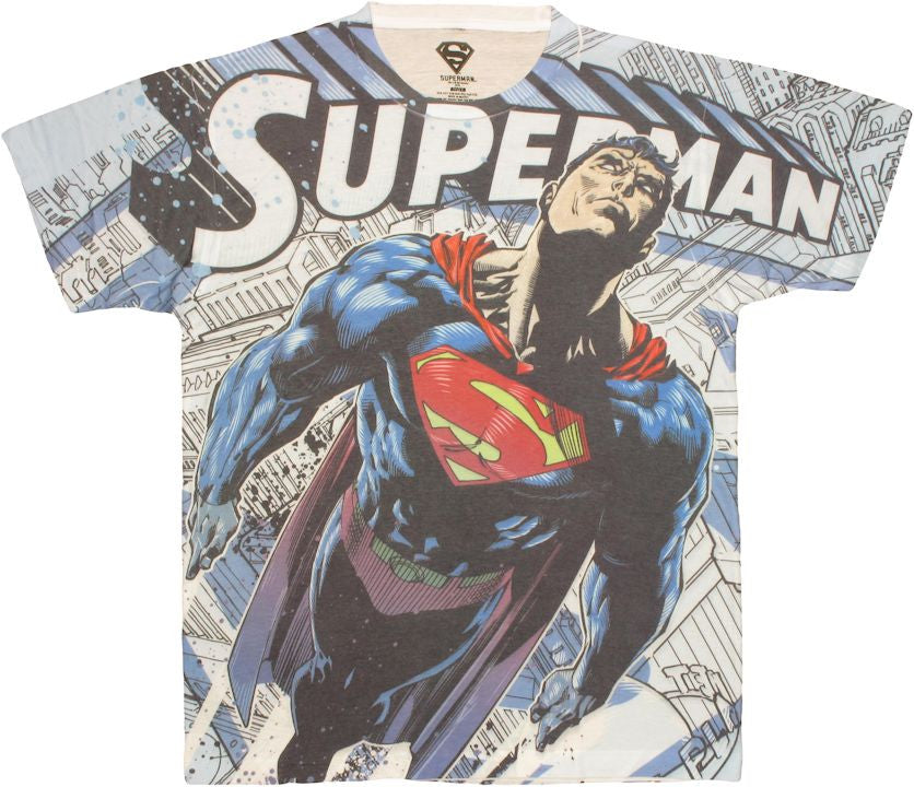 Superman Flight Sublimated T Shirt Sheer