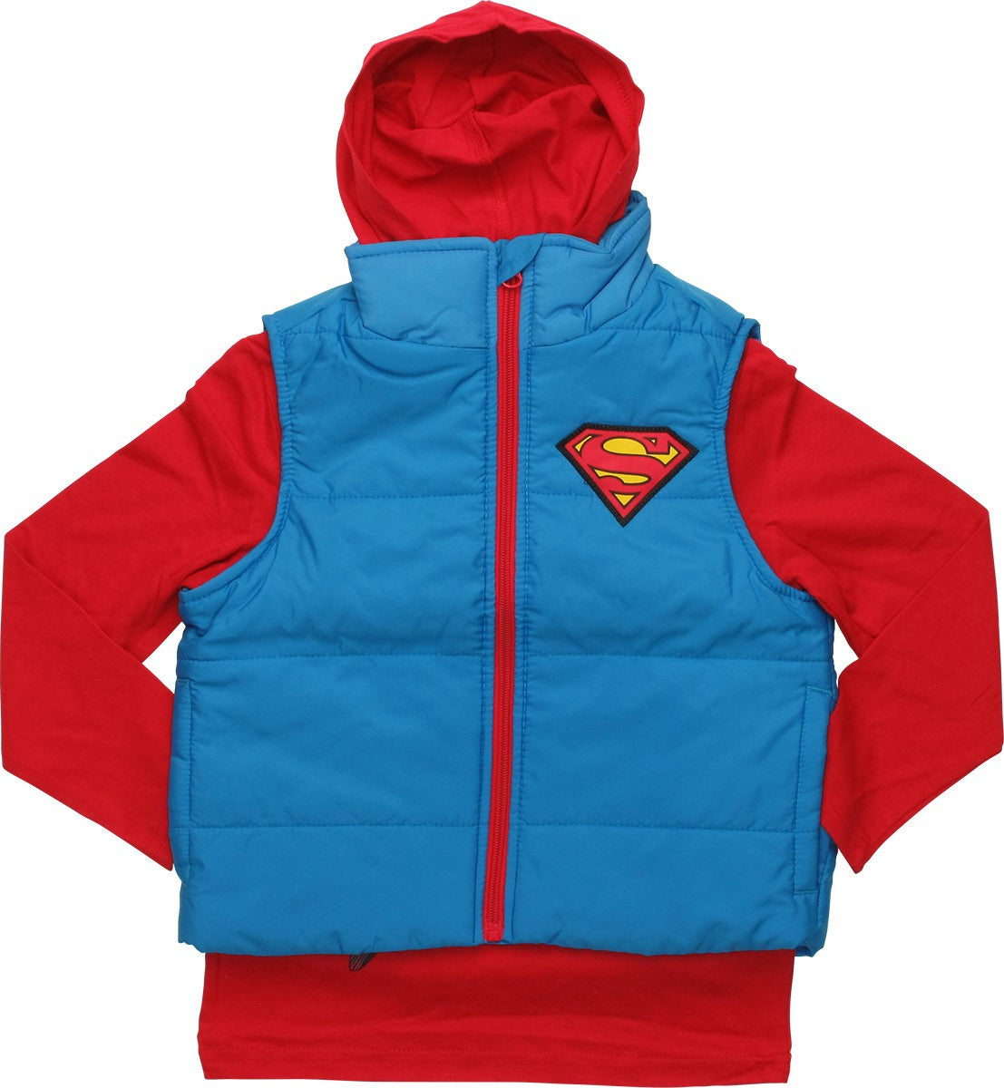Superman Hooded Shirt Sleeveless Juvenile Jacket