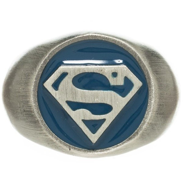 Superman Logo Brushed Signet Ring
