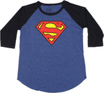 Superman Logo Raglan Ladies Tee
