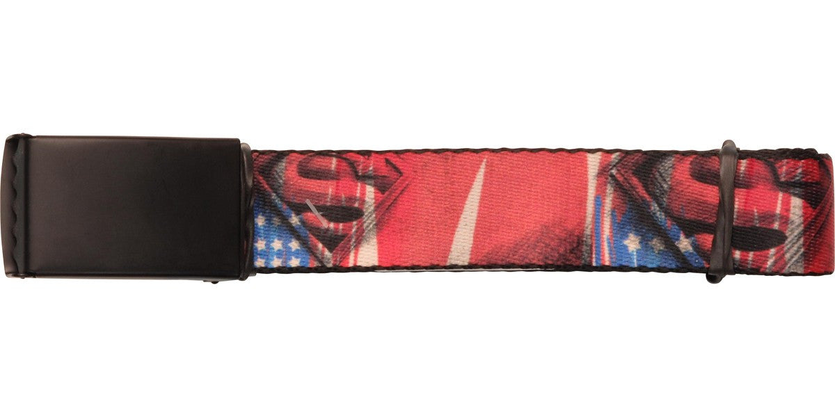 Superman Logo USA Flag Mesh Belt
