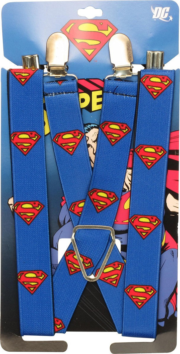 Superman Logos Blue Suspenders