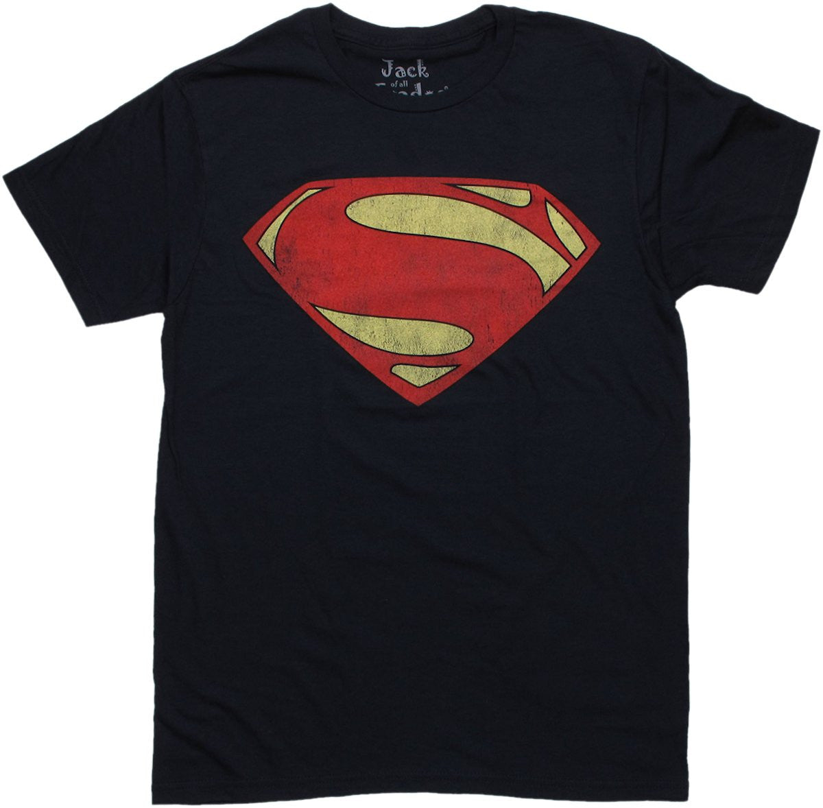Superman Man of Steel Vintage Logo T Shirt Sheer