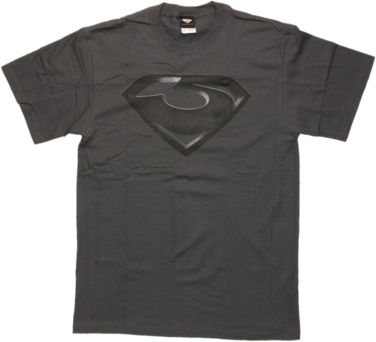 Superman Man of Steel Zod Subtle Logo Charcoal T Shirt