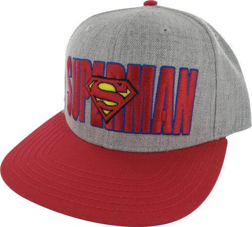 Superman Name Logo Heather Snap Hat