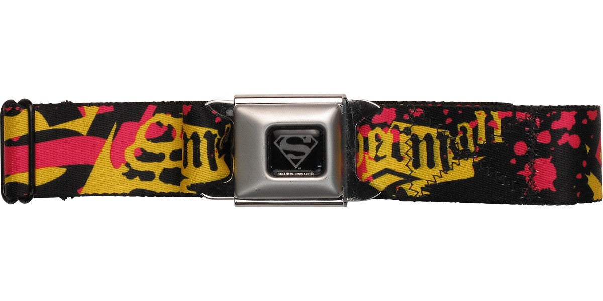 Superman Name Paint Splatter Seatbelt Belt