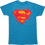 Superman Neon Splatter Logo T-Shirt