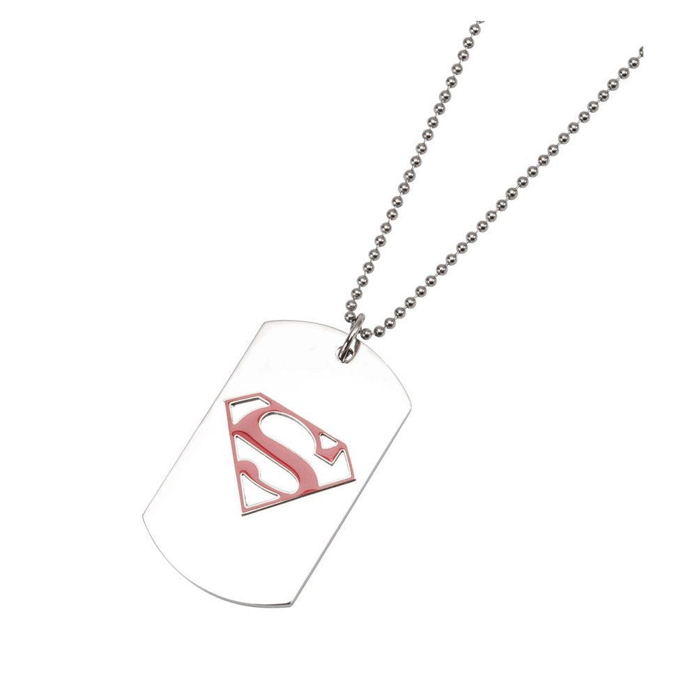 Superman Red Logo Dog Tag Necklace